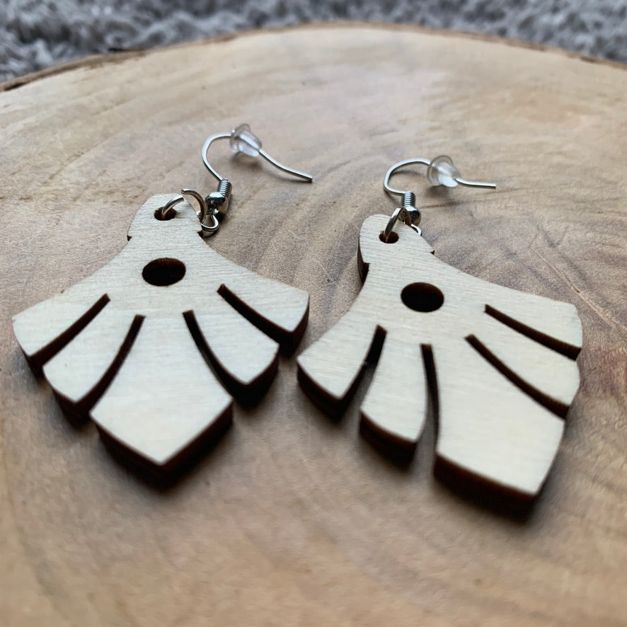 Boucles d'oreilles en bois - Style bohème, naturel - MMWood