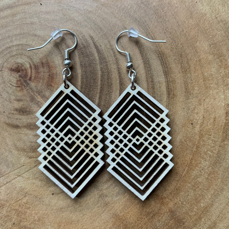 Boucles d'oreilles - Géométrique Carrés 2