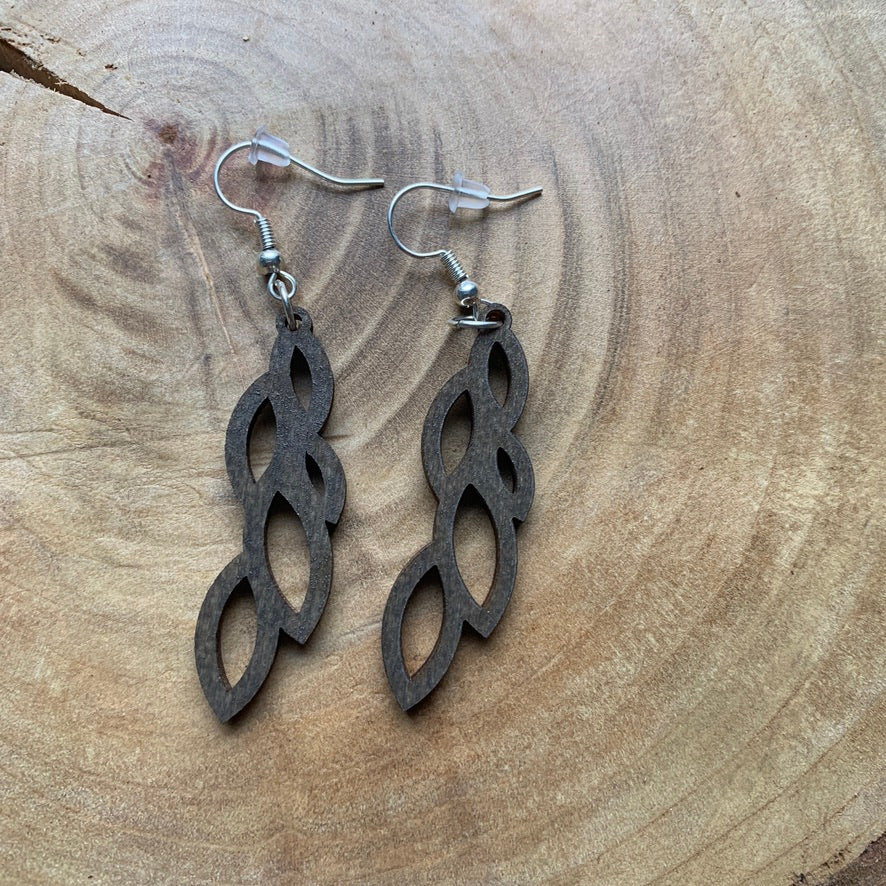 Boucles d'oreilles en bois - Style bohème, naturel - MMWood