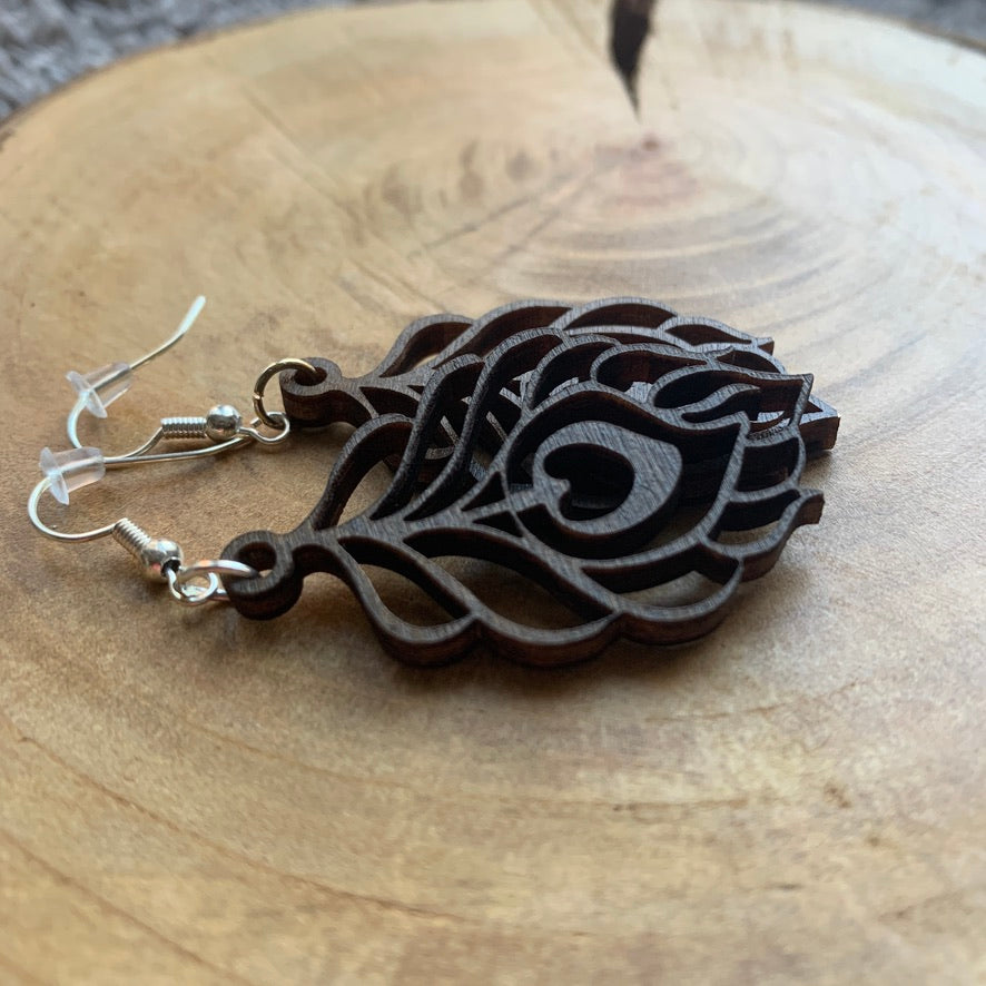 Boucles d'oreilles en ois - Style bohème, naturel - MMWood