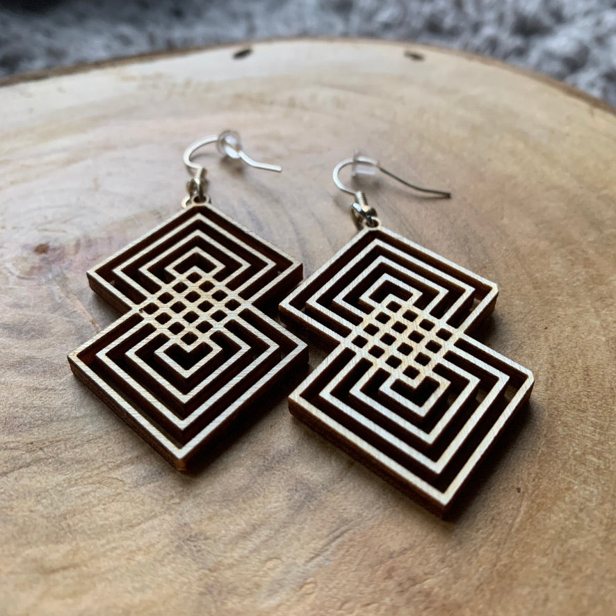 Boucles d'oreilles - Géométrique Carrés 1