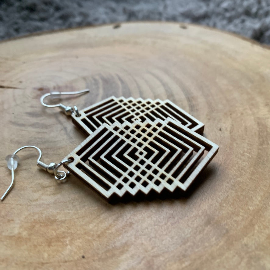 Boucles d'oreilles - Géométrique Carrés 2