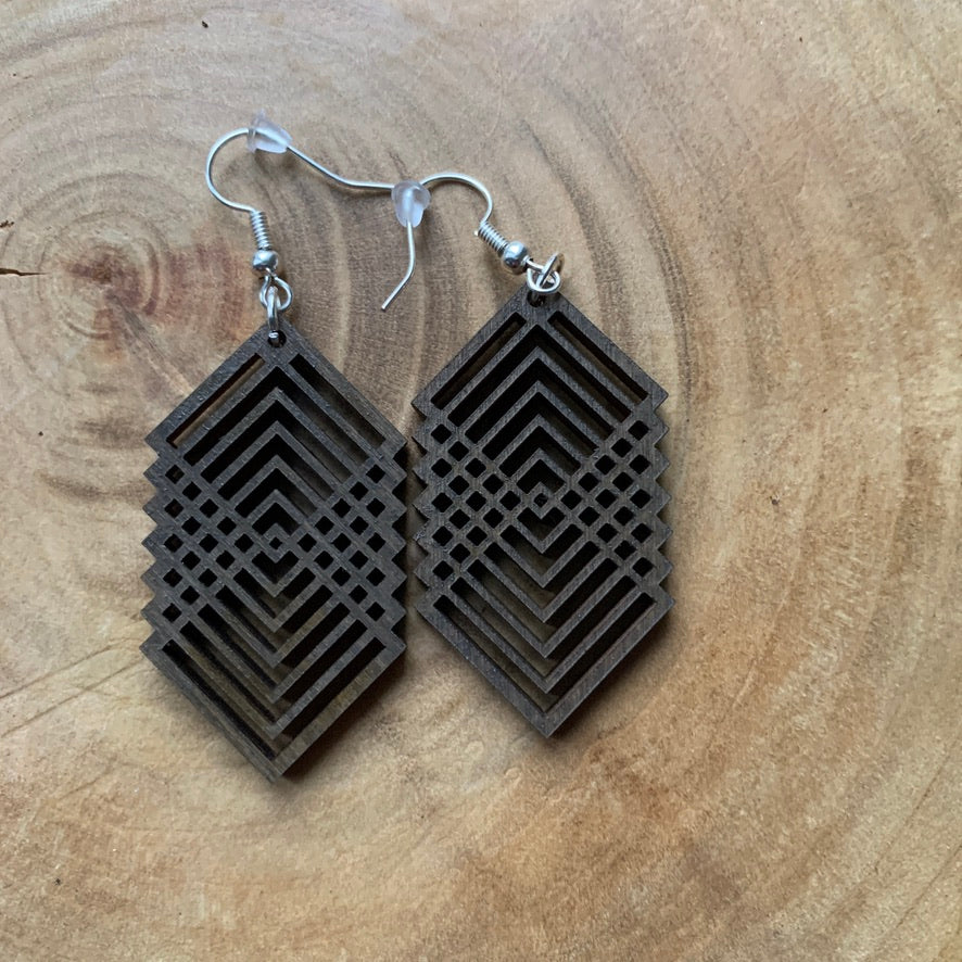 Boucles d'oreilles - Géométrique Carrés 2
