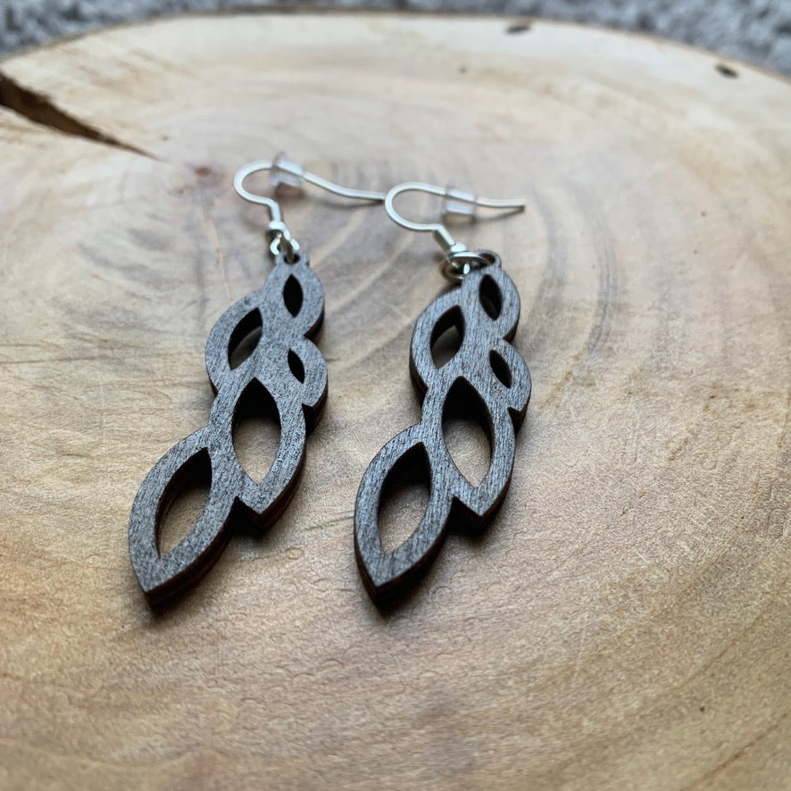 Boucles d'oreilles en bois - Style bohème, naturel - MMWood