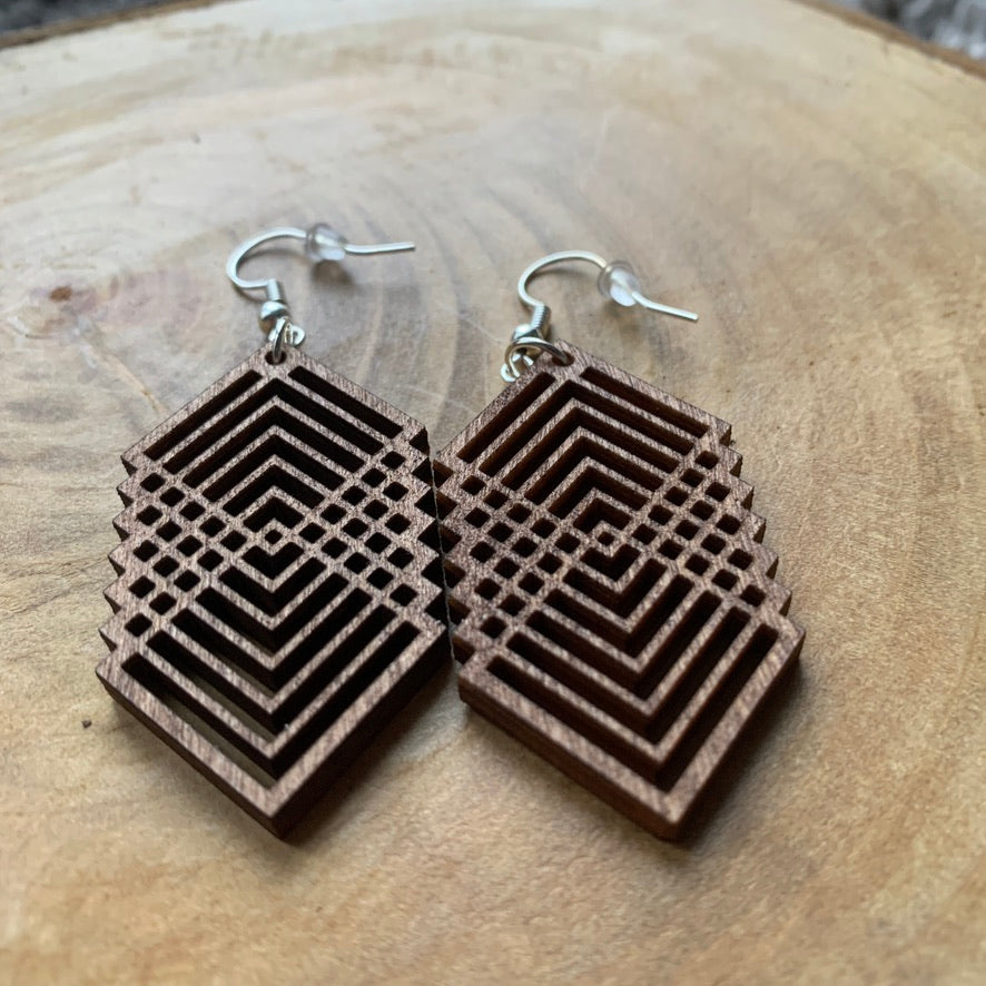 Boucles d'oreilles - Géométrique Carrés 2