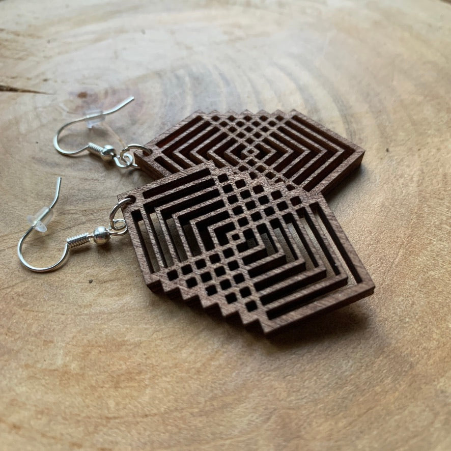 Boucles d'oreilles - Géométrique Carrés 2