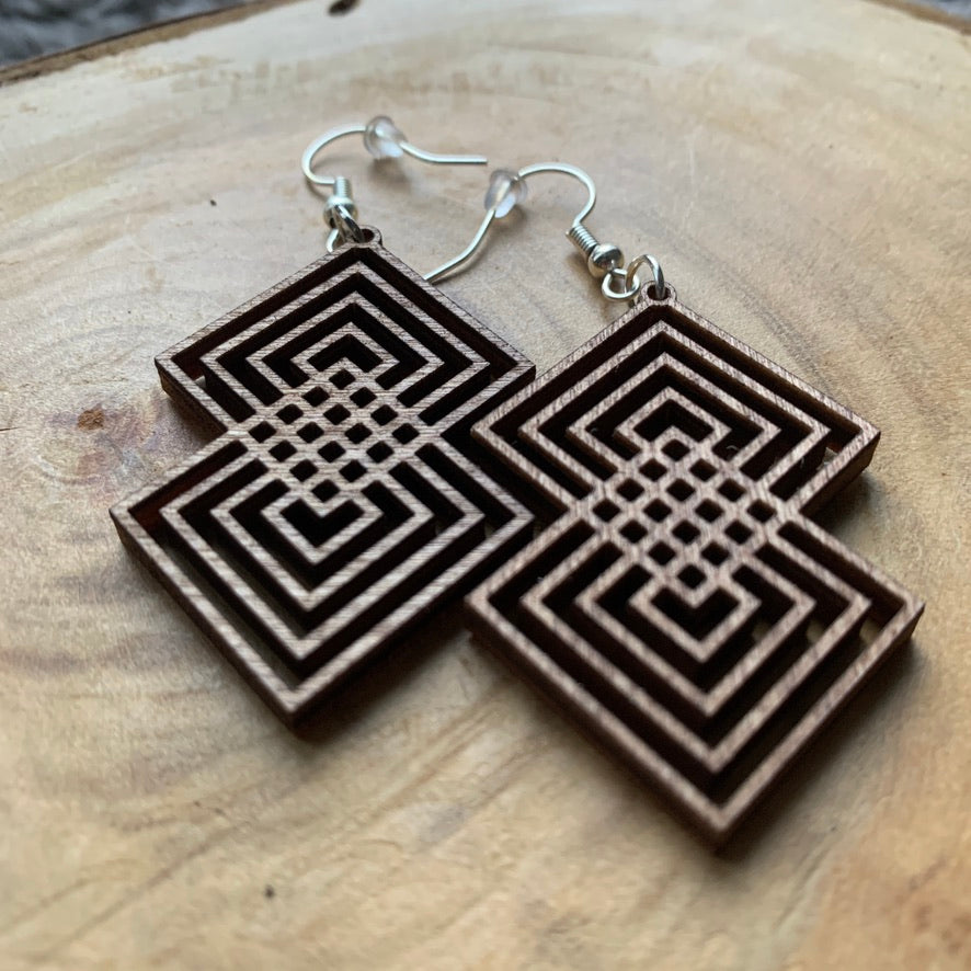 Boucles d'oreilles - Géométrique Carrés 1