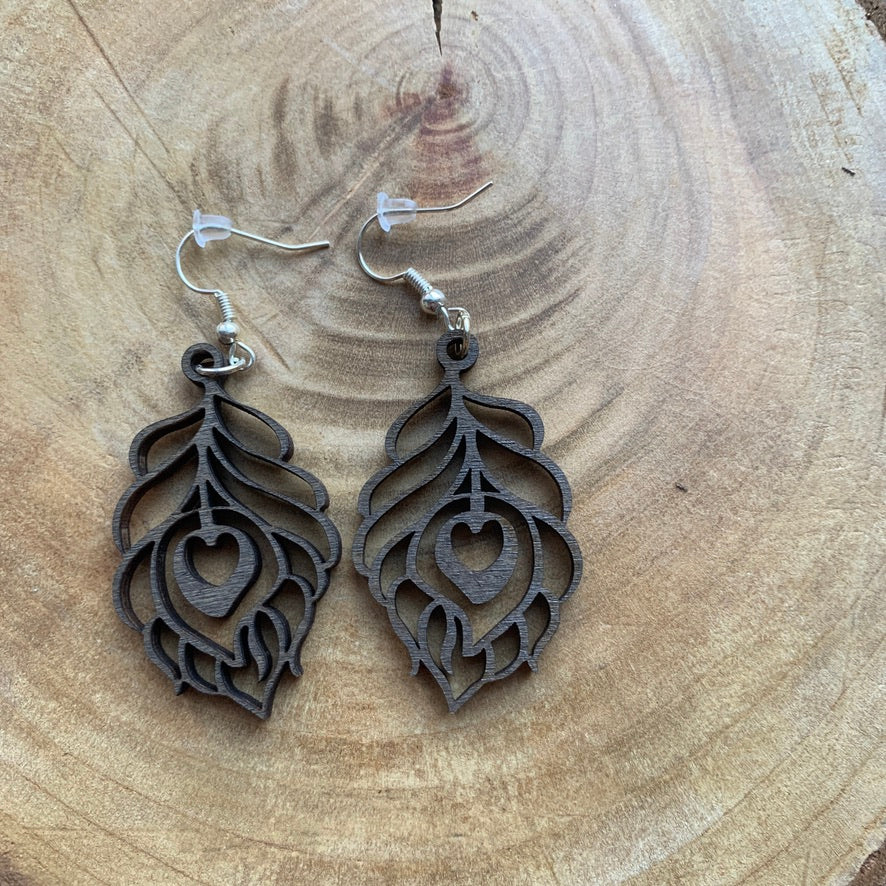 Boucles d'oreilles en ois - Style bohème, naturel - MMWood