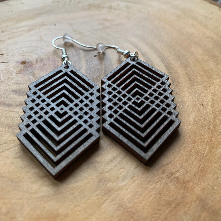 Boucles d'oreilles - Géométrique Carrés 2