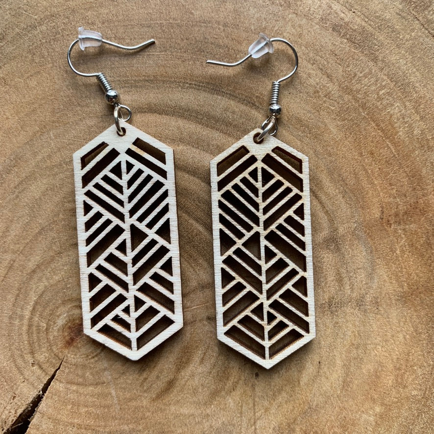 Boucles d'oreilles en bois - Style bohème, naturel - MMWood
