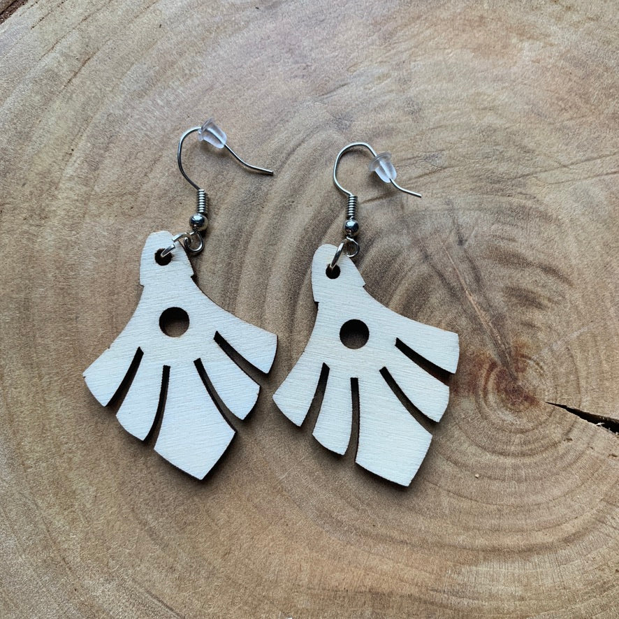 Boucles d'oreilles en bois - Style bohème, naturel - MMWood