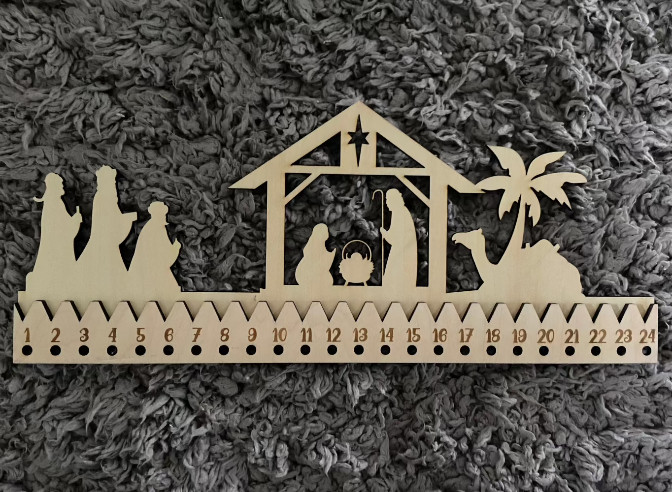 Calendrier de l'avent - creche En bois - Découpe laser - MMWood