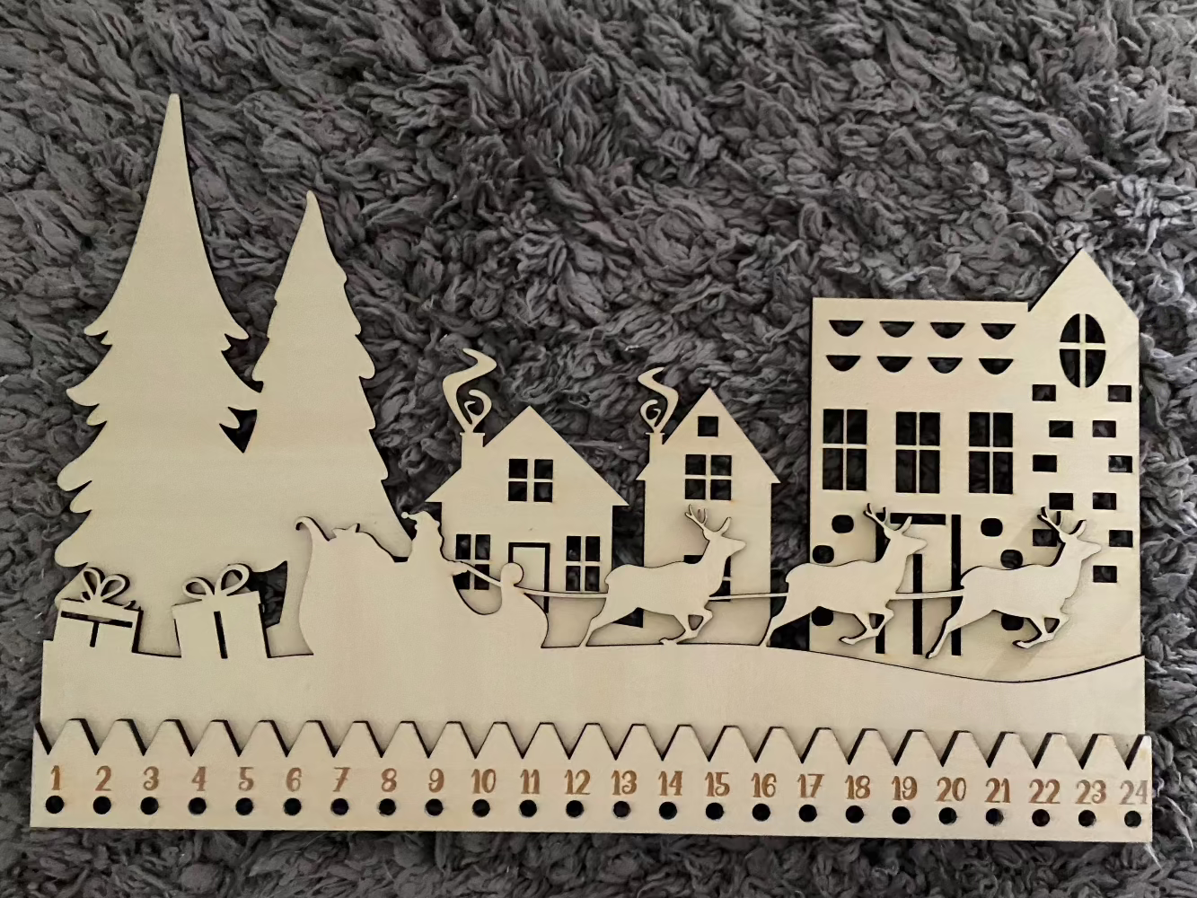 Calendrier de l'avent - Village En bois - Découpe laser - MMWood