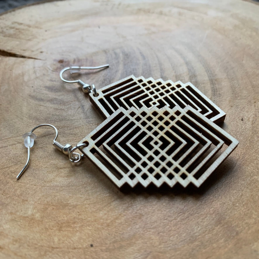 Boucles d'oreilles - Géométrique Carrés 2