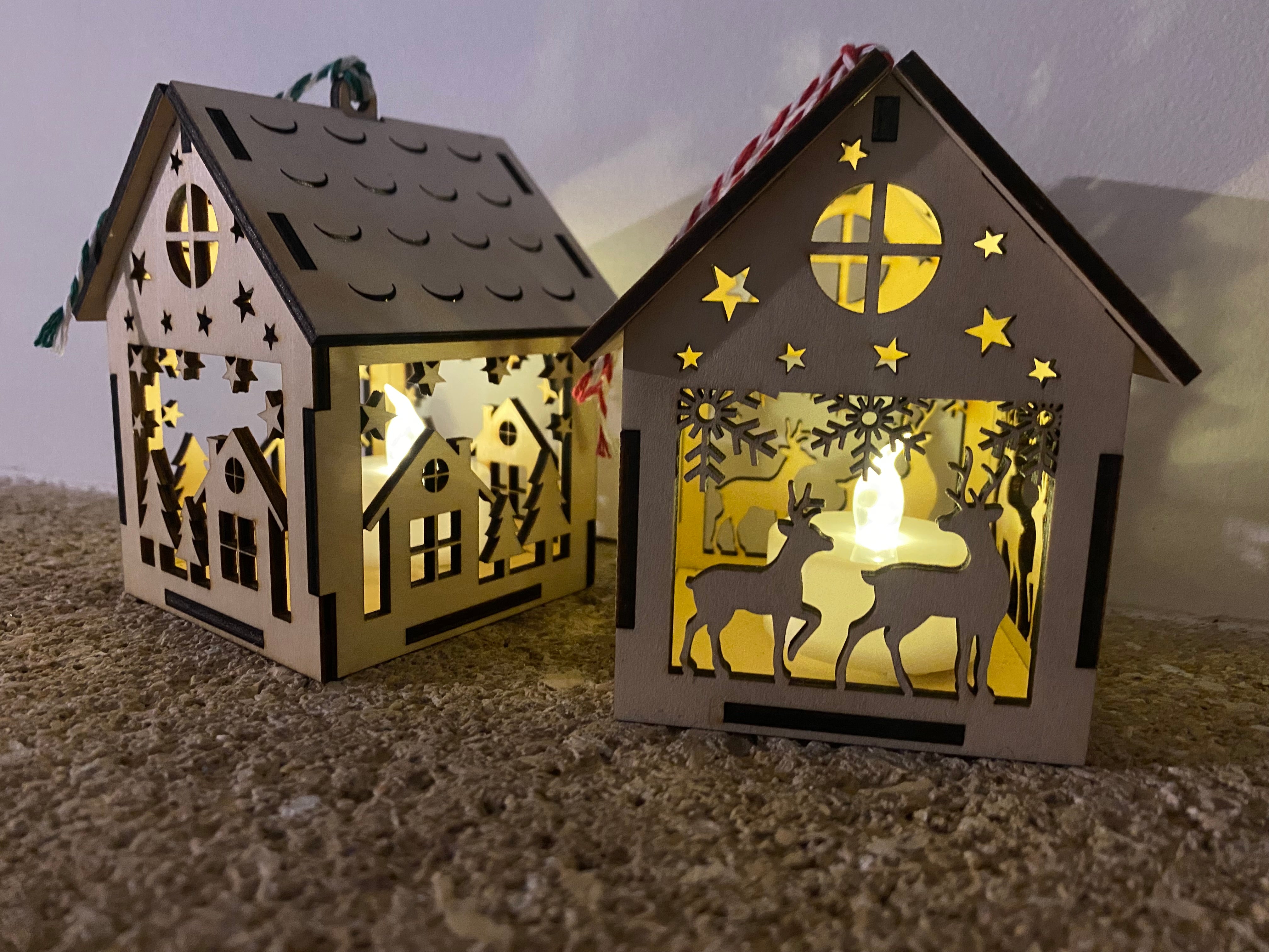 Maisonnette, lumineuse en bois, décoration de Noël, mmwood