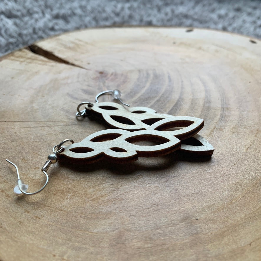Boucles d'oreilles en bois - Style bohème, naturel - MMWood