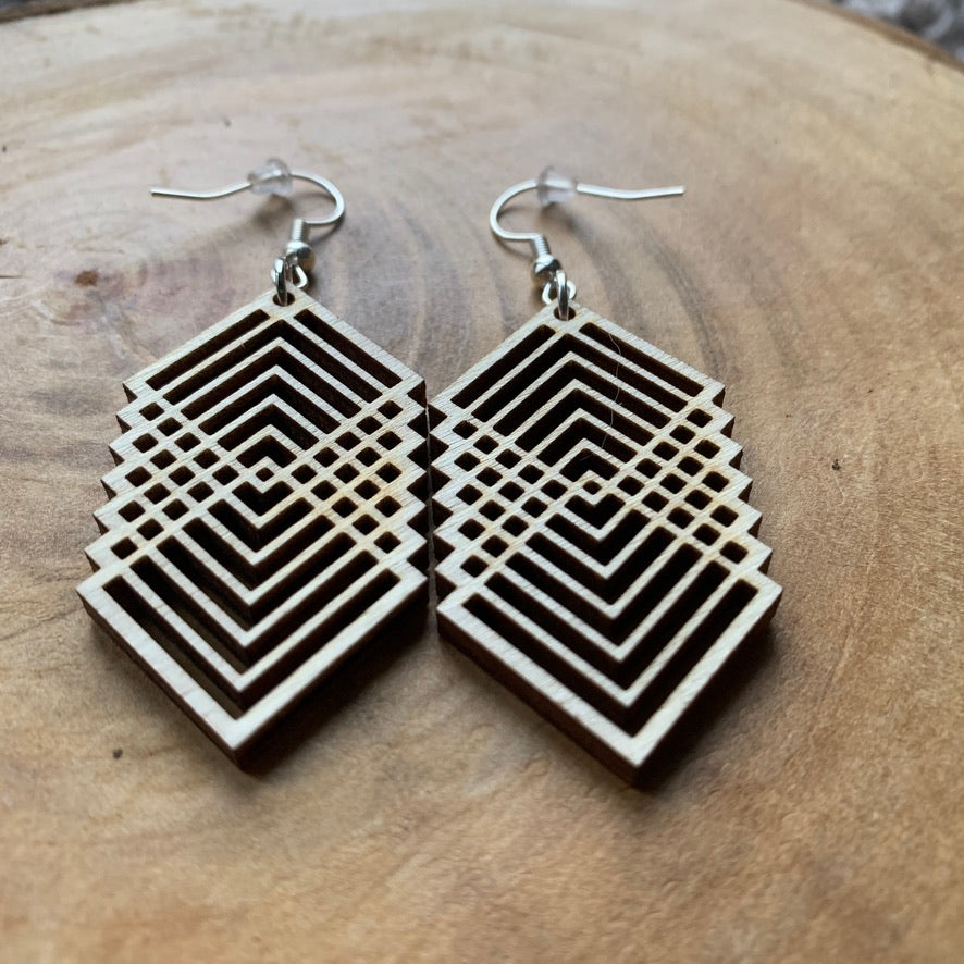 Boucles d'oreilles - Géométrique Carrés 2