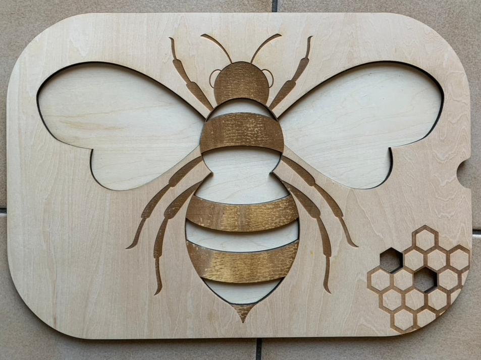 Plaques Ikea - Trofast - Montessori - montesorri - MMWOOD - Bois - Découpe laser - Abeille