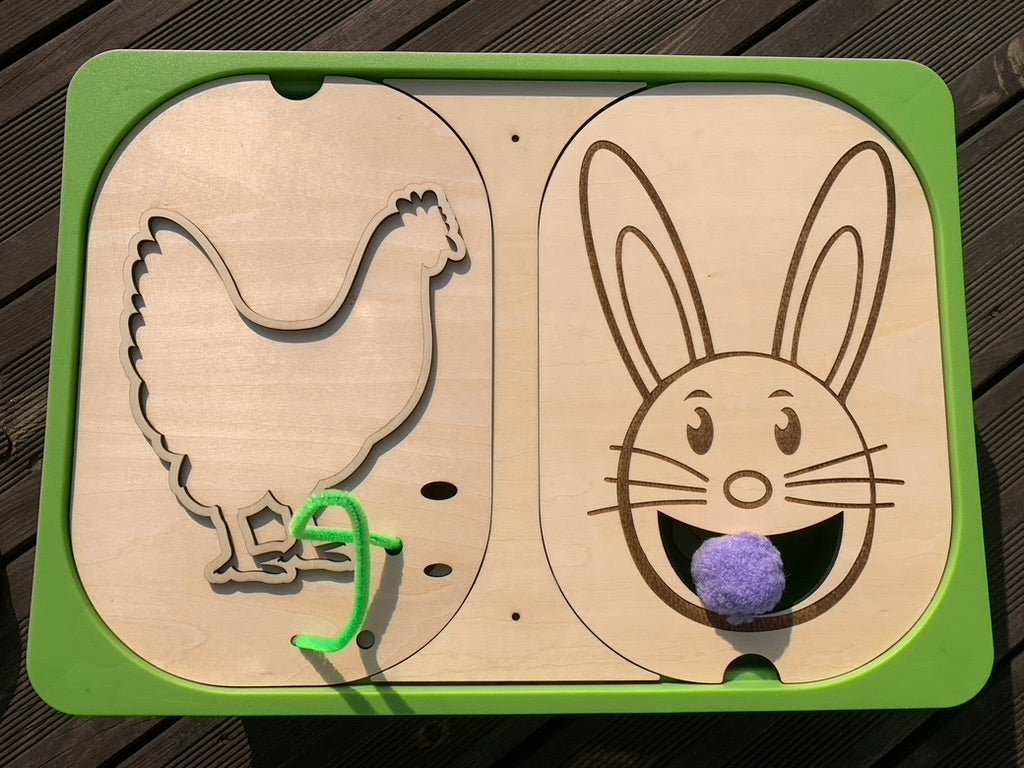 Plaques Ikea - Trofast - Montessori - montesorri - MMWOOD - Bois - Découpe laser - Lapin poule