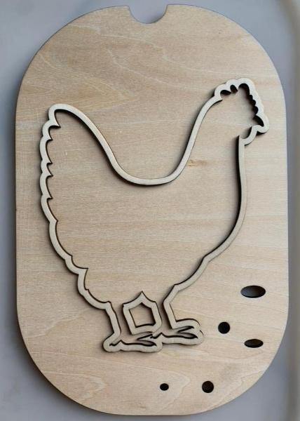 Plaques Ikea - Trofast - Montessori - montesorri - MMWOOD - Bois - Découpe laser - Poule1