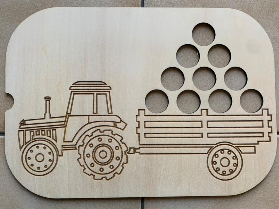 Plaques Ikea - Trofast - Montessori - montesorri - MMWOOD - Bois - Découpe laser - Tracteur
