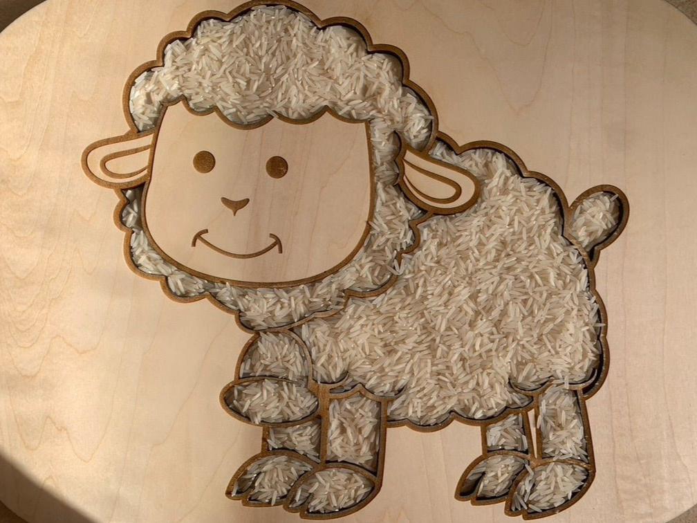 Plaques Ikea - Trofast - Montessori - montesorri - MMWOOD - Bois - Découpe laser - Mouton2