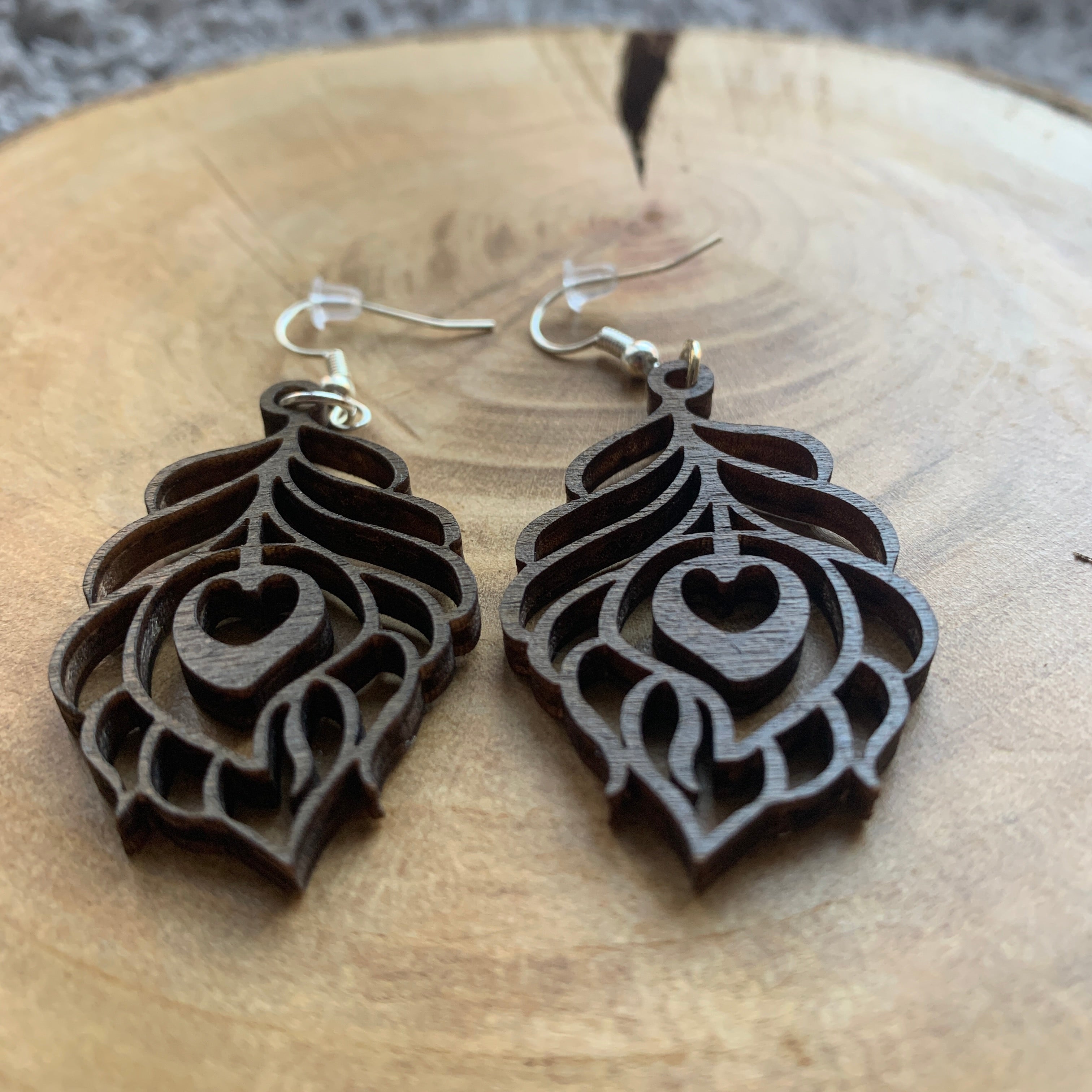 Boucles d'oreilles en ois - Style bohème, naturel - MMWood