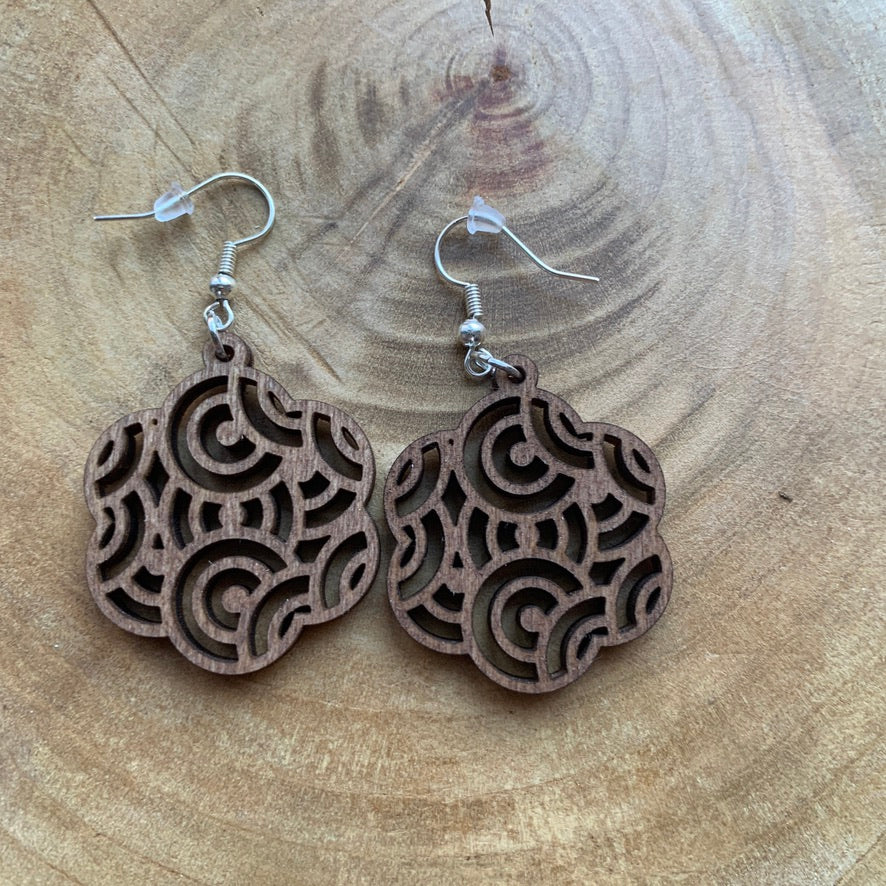Boucles d'oreilles en bois - Style bohème, créoles, naturelles - MMWOOD