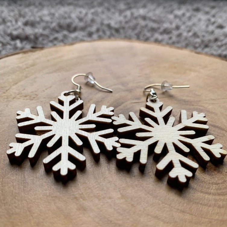 Boucles d'oreilles en bois - Style bohème, naturel, festif - MMWood
