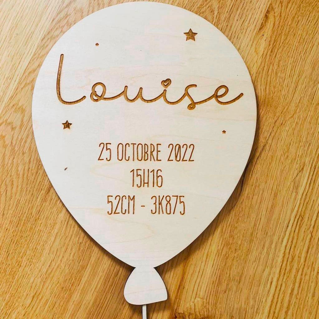 Cadeau de naissance - Ballon - En bois - MMWood - www.mmwood.art