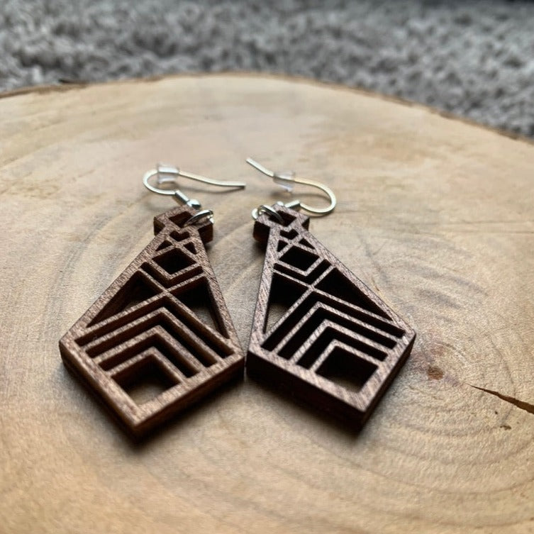 Boucles d'oreilles en bois - Style bohème, naturel - MMWood