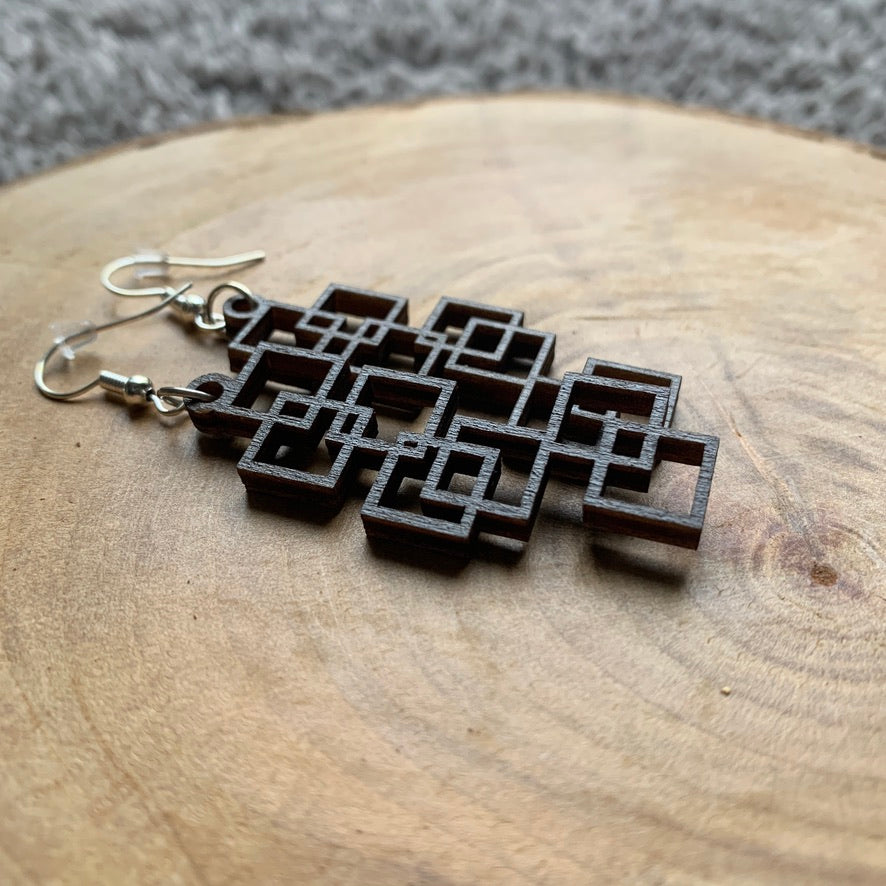 Boucles d'oreilles en bois - Style bohème, naturel - MMWood