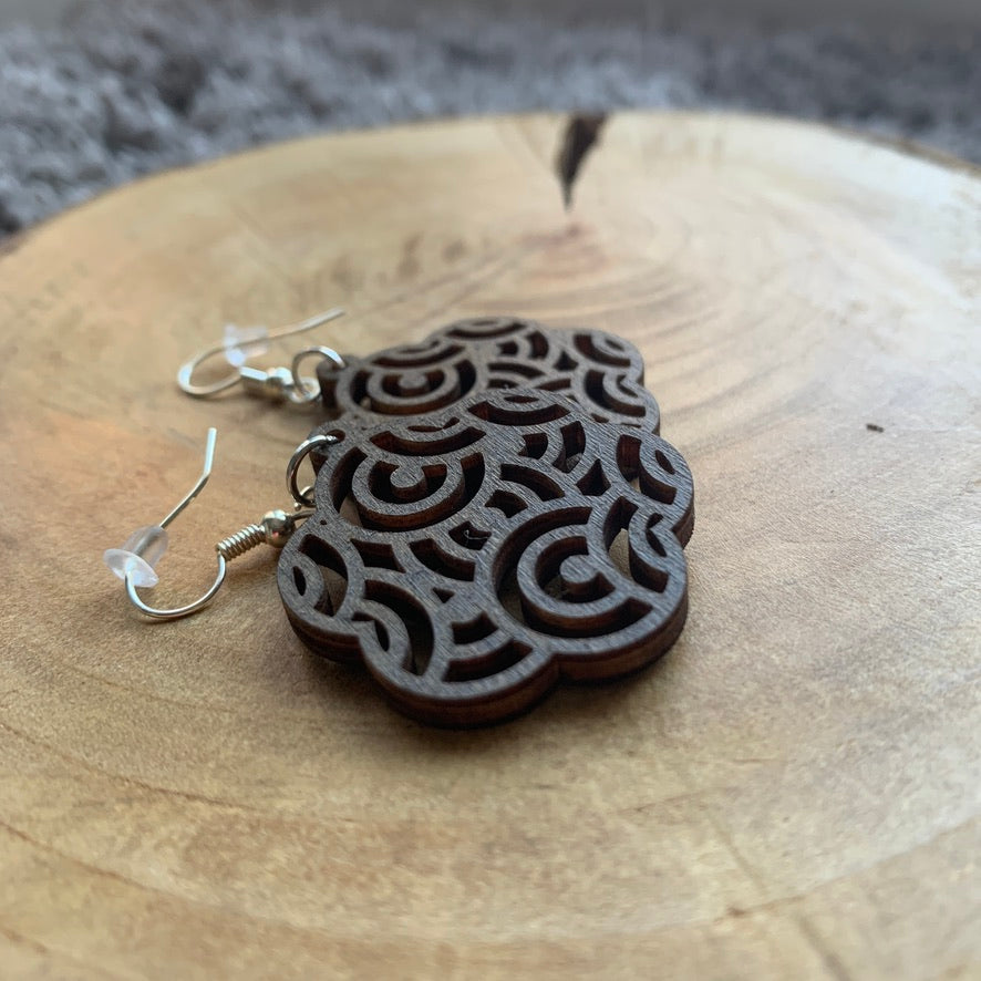 Boucles d'oreilles en bois - Style bohème, créoles, naturelles - MMWOOD