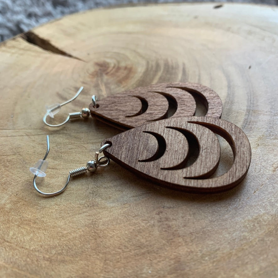 Boucles d'oreilles en bois - Style bohème, naturelles - MMWOOD