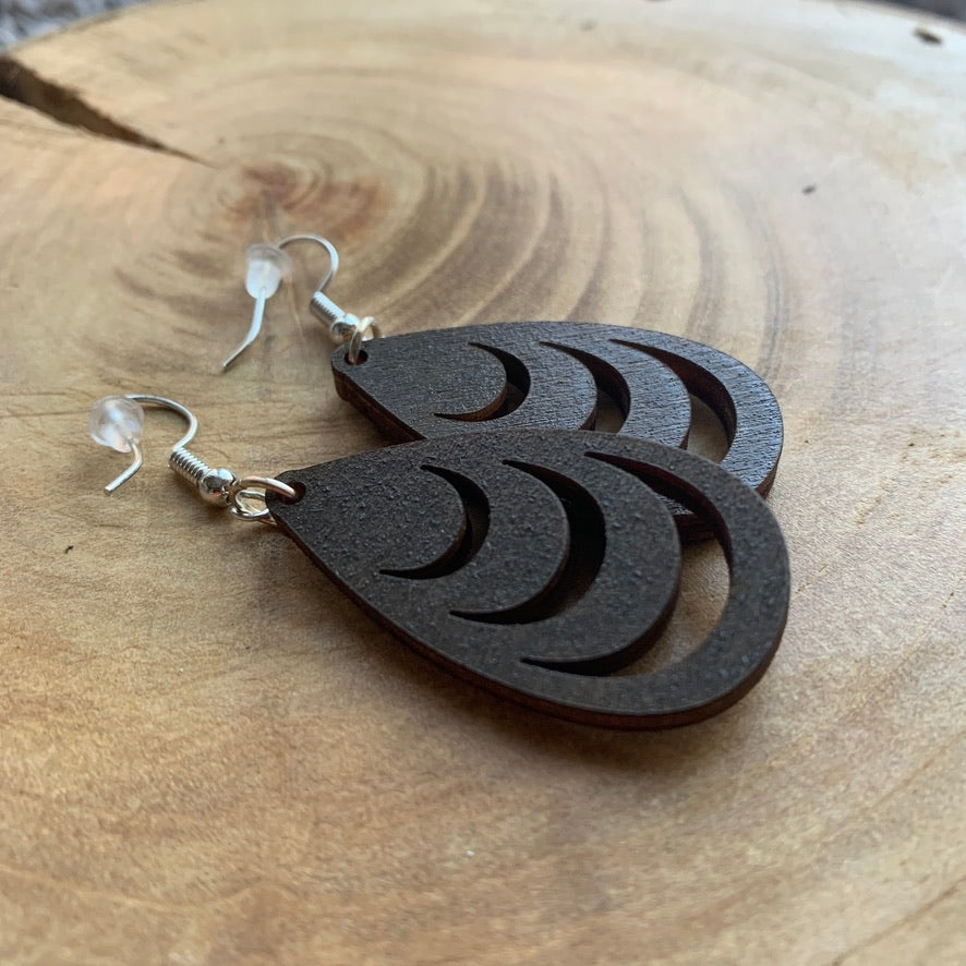 Boucles d'oreilles en bois - Style bohème, naturelles - MMWOOD