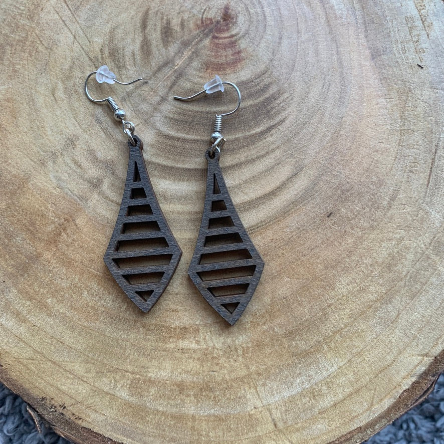 Boucles d'oreilles en bois - Style bohème, naturel - MMWood