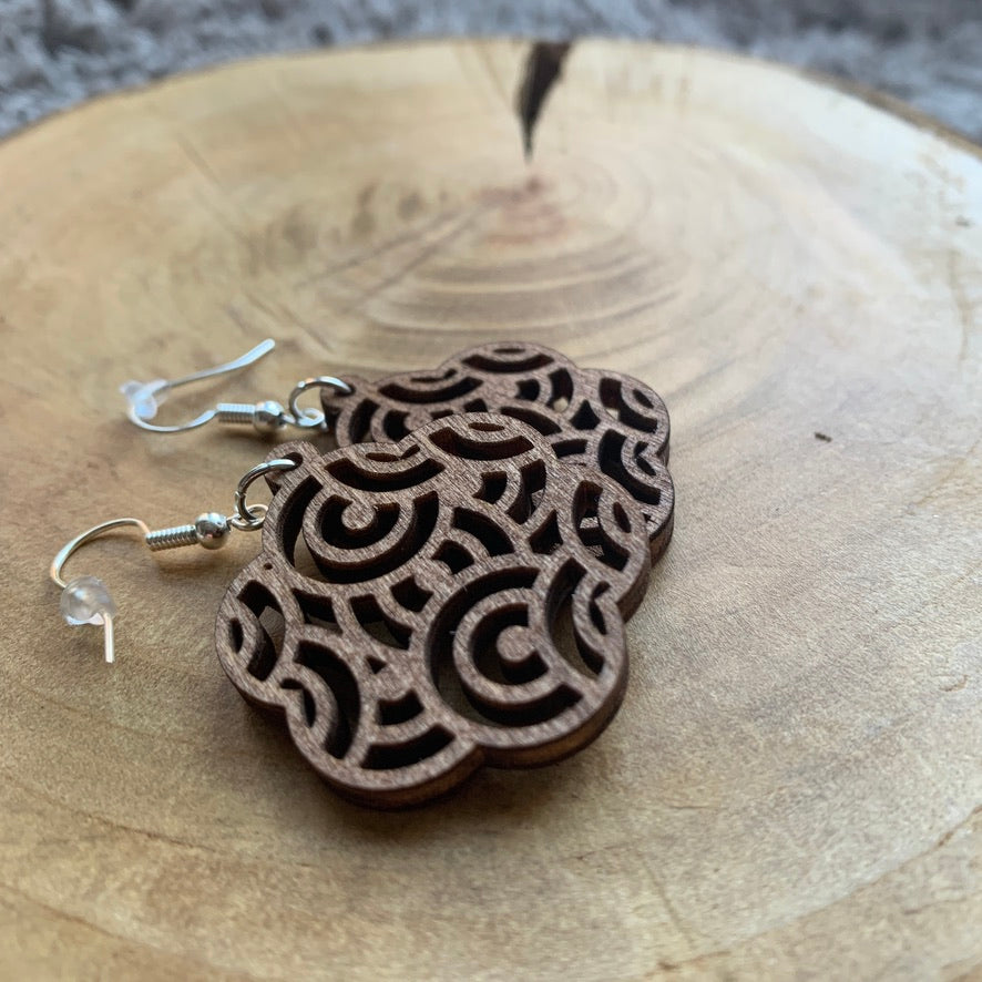 Boucles d'oreilles en bois - Style bohème, créoles, naturelles - MMWOOD