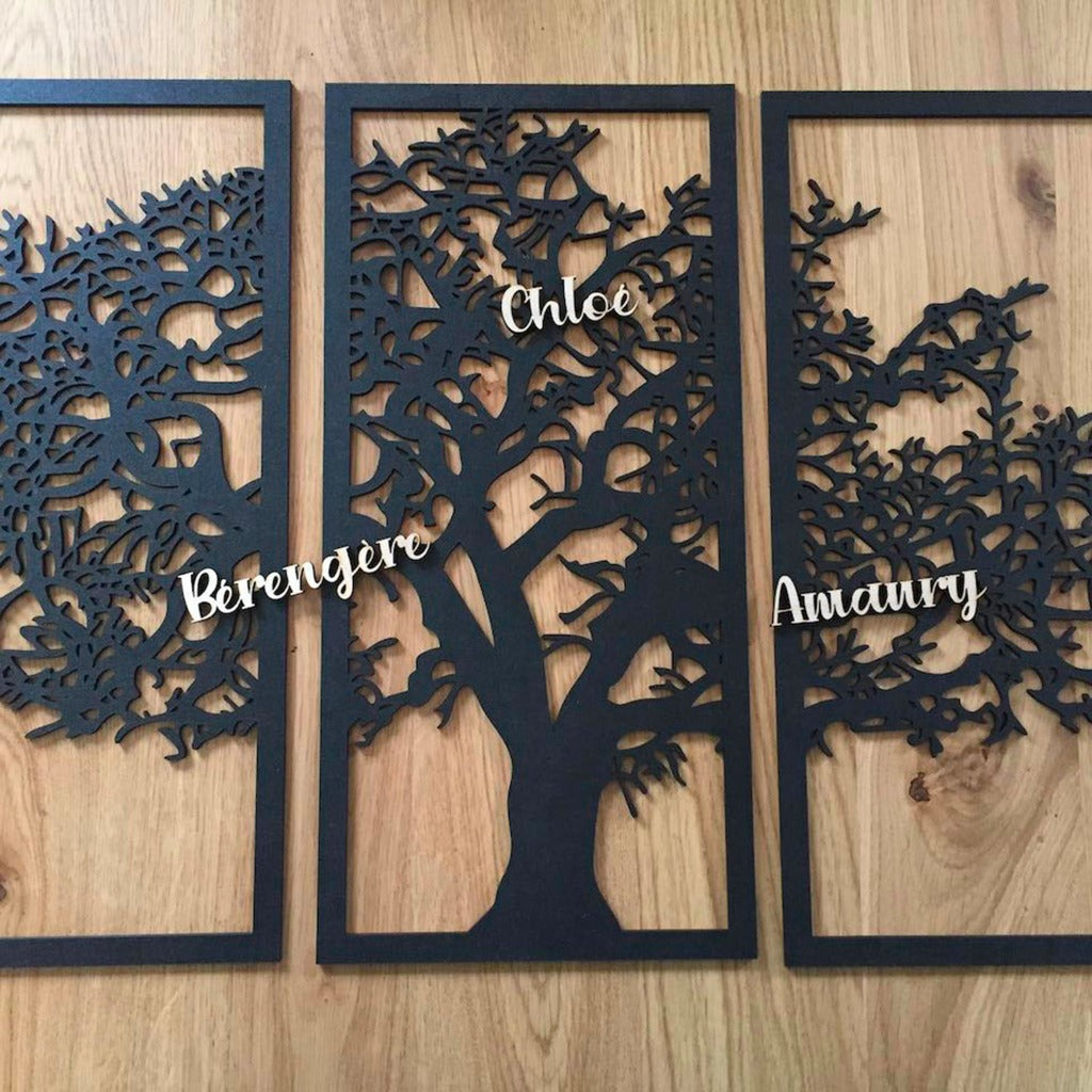 Triptyque Arbre généalogique - En bois - MMWood - mmwood.art