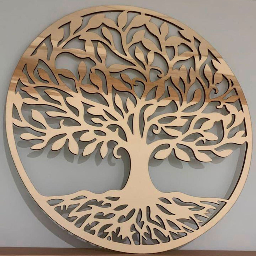 Arbre de vie rond en bois - Découpe laser - mmWood