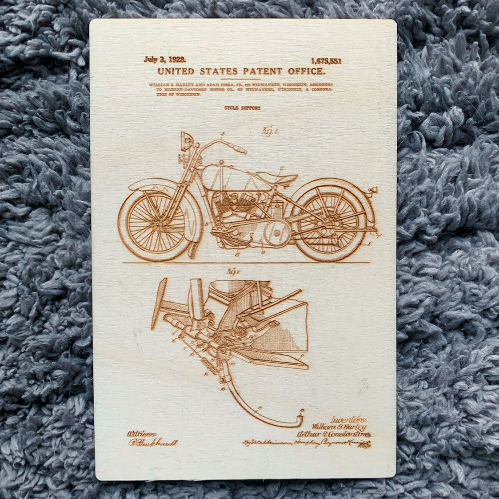 Gravure sur bois Harley Davidson - mmwood - mmwood.art