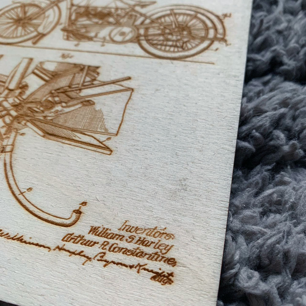 Gravure sur bois Harley Davidson - mmwood - mmwood.art