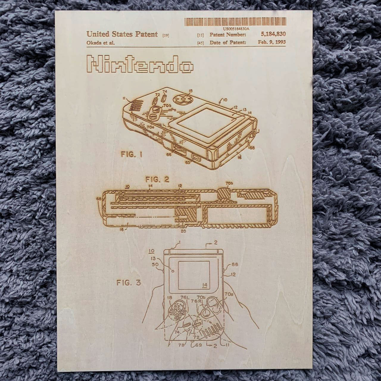 Gravure sur bois brevet game boy - mmwood - mmwood.art