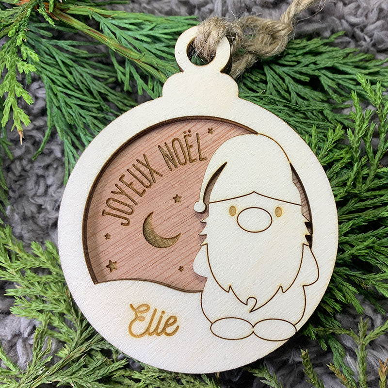 Boule de noël en bois - Père Noel - MMWood - mmwood.art