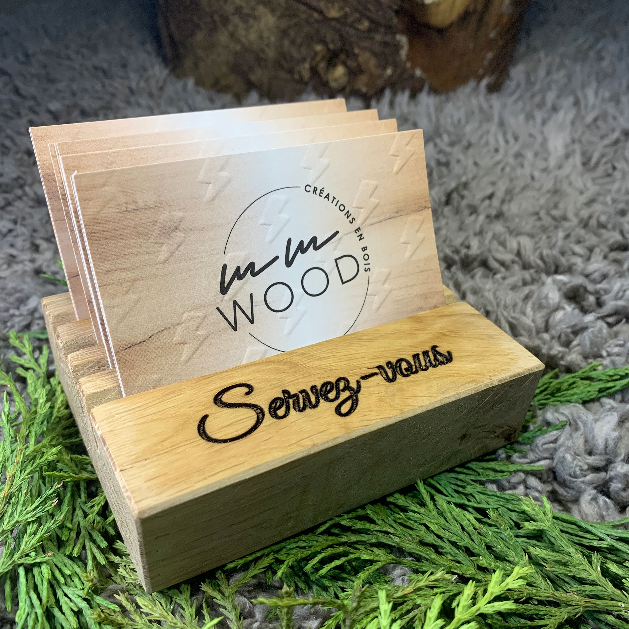 Porte-carte personnalisé en bois