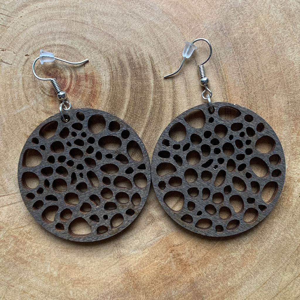 Boucles d'oreilles en bois - Style créole, naturel, géométrie sacrée - MMWood