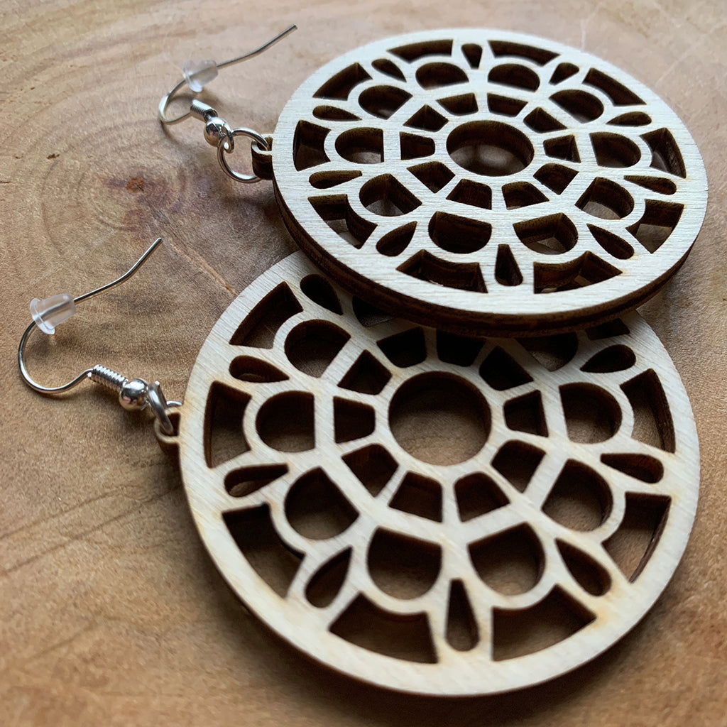 Boucles d'oreilles en bois - Style bohème, naturel, créole - MMWood