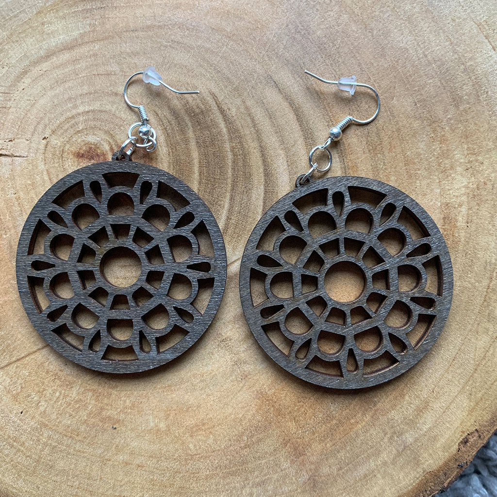 Boucles d'oreilles en bois - Style bohème, naturel, créole - MMWood