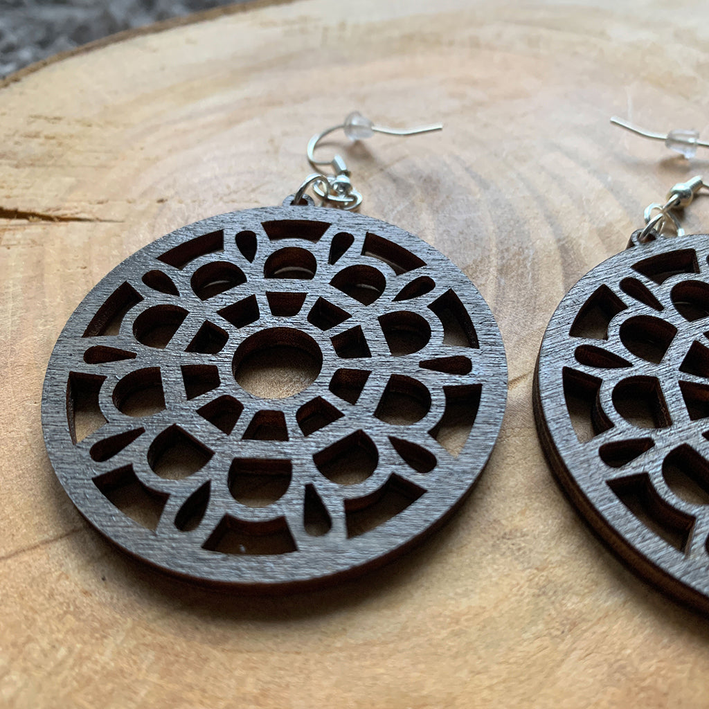 Boucles d'oreilles en bois - Style bohème, naturel, créole - MMWood