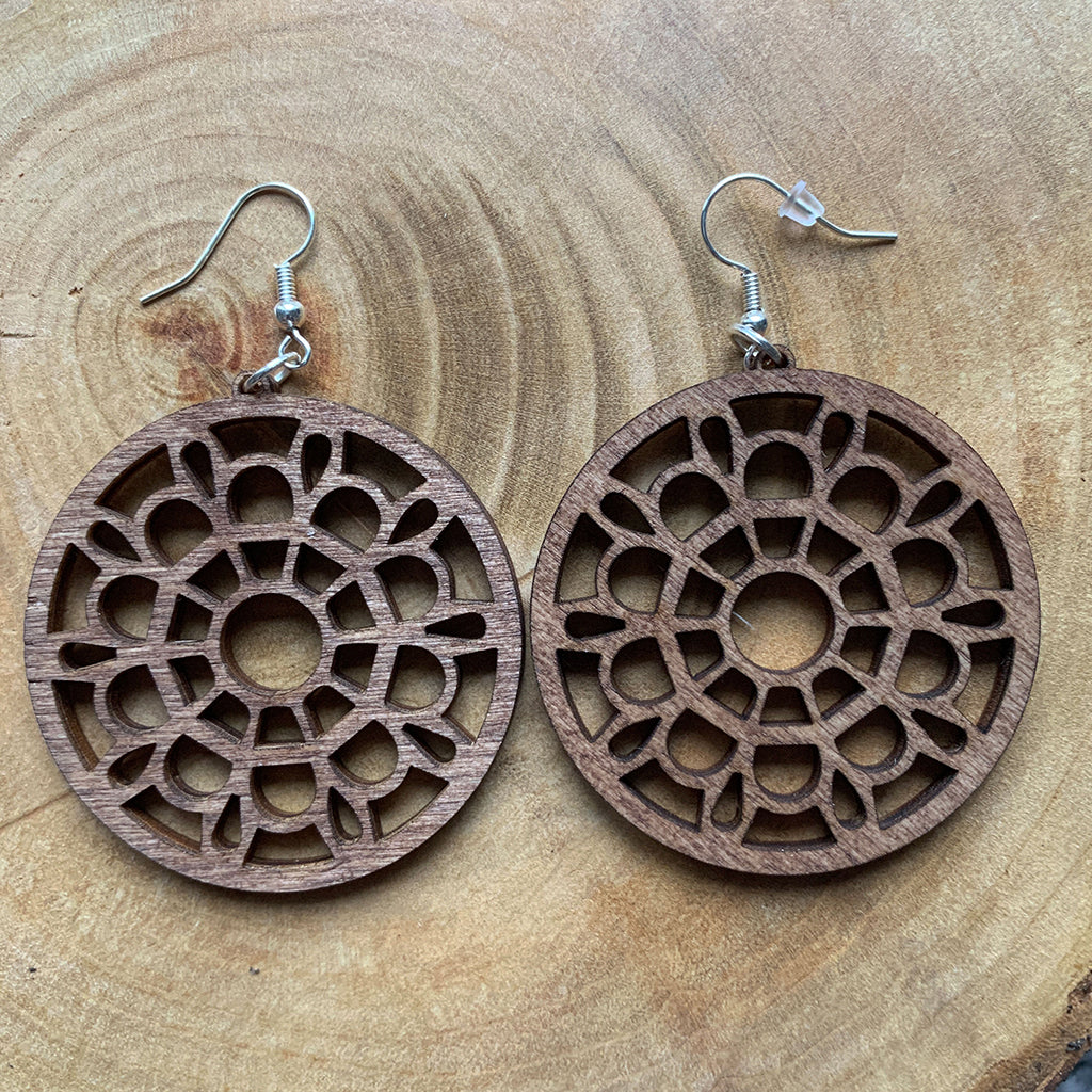 Boucles d'oreilles en bois - Style bohème, naturel, créole - MMWood