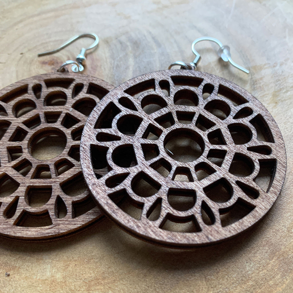 Boucles d'oreilles en bois - Style bohème, naturel, créole - MMWood